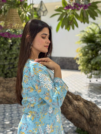 Niya Mulmul Cotton Printed Set- Blue