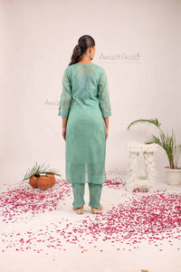 Tarini Chanderi Cotton Set- Green