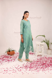 Tarini Chanderi Cotton Set- Green