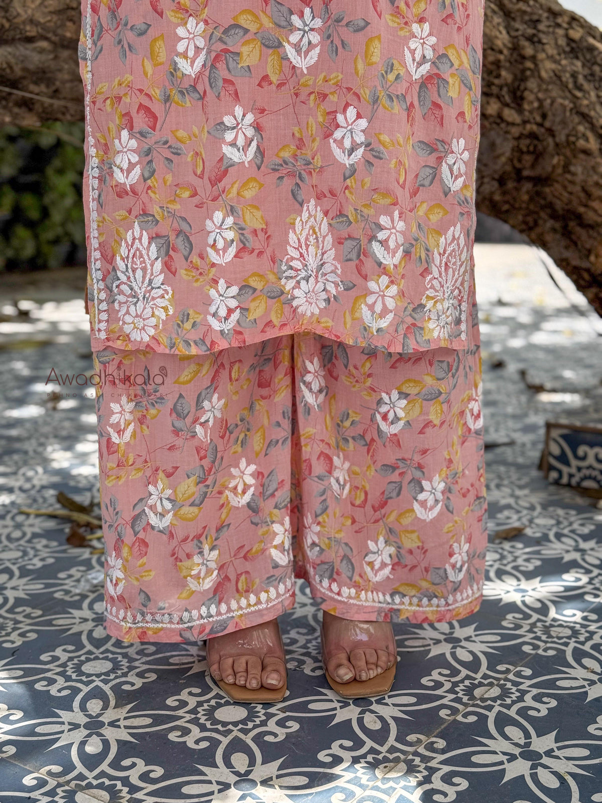 Niya Mulmul Cotton Printed Set- Pink