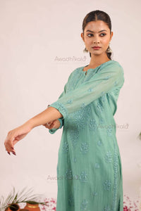 Tarini Chanderi Cotton Set- Green