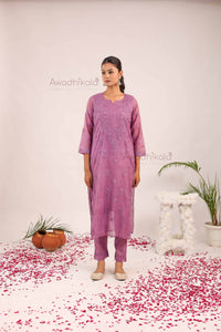 Tarini Chanderi Cotton Set- Purple