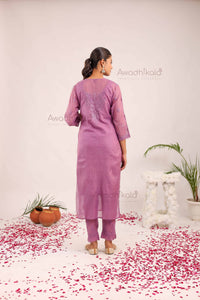 Tarini Chanderi Cotton Set- Purple
