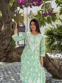 Niya Mulmul Cotton Printed Set- Green