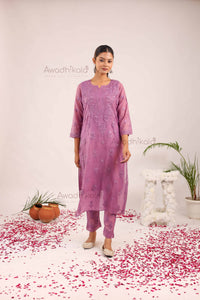 Tarini Chanderi Cotton Set- Purple