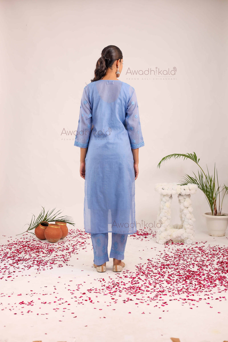 Tarini Chanderi Cotton Set- Blue