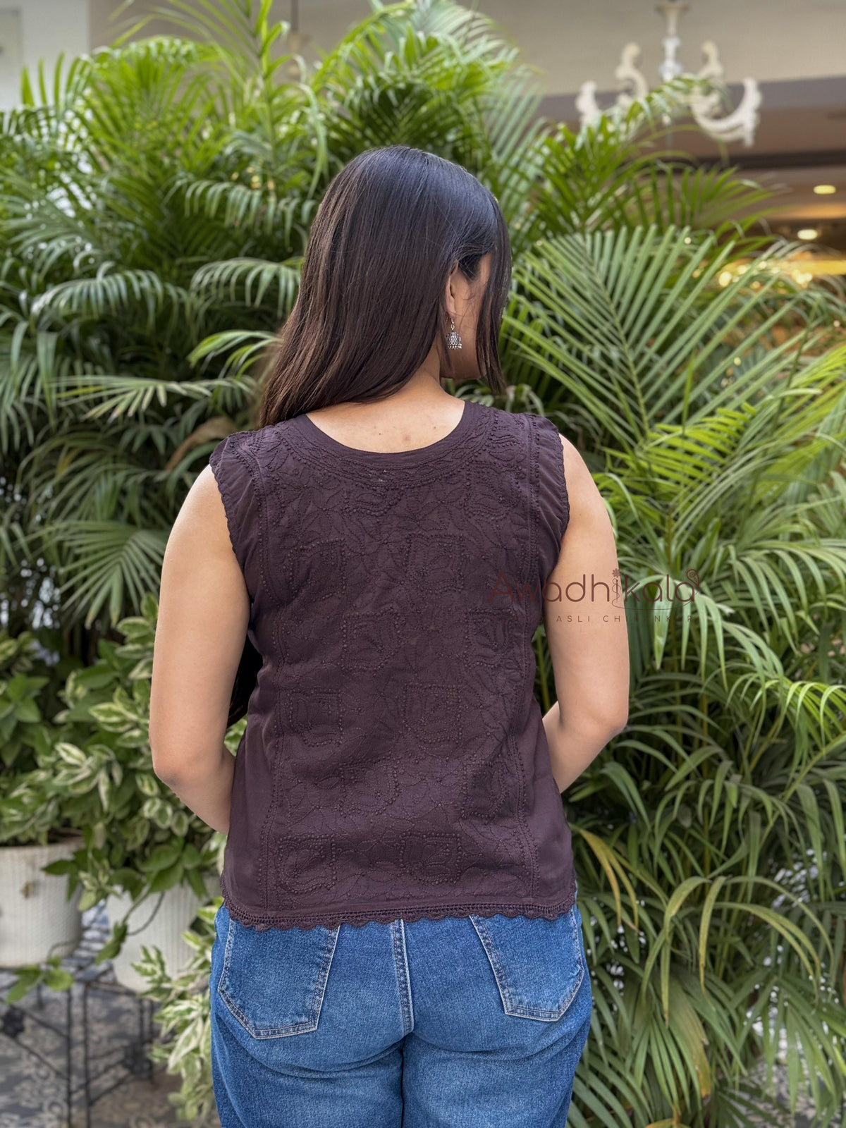 Ditya Cotton Short Top- Brown