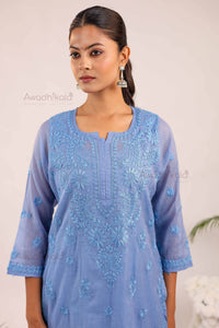 Tarini Chanderi Cotton Set- Blue