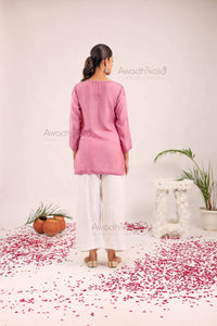 Rhea Muslin Short Kurti- Purple