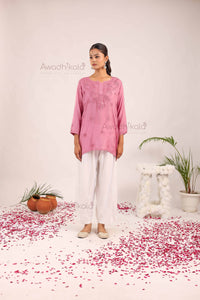 Rhea Muslin Short Kurti- Purple