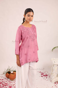 Rhea Muslin Short Kurti- Purple