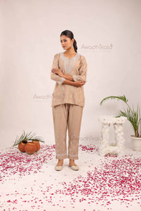 Ira Chanderi Co-Ord Set- Beige