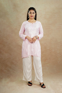 Aashvi Pure Modal Short Kurti- Baby Pink