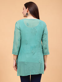 Anika Viscose Short Kurti- Green