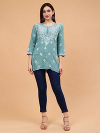 Aiza Modal Short Kurti- Green