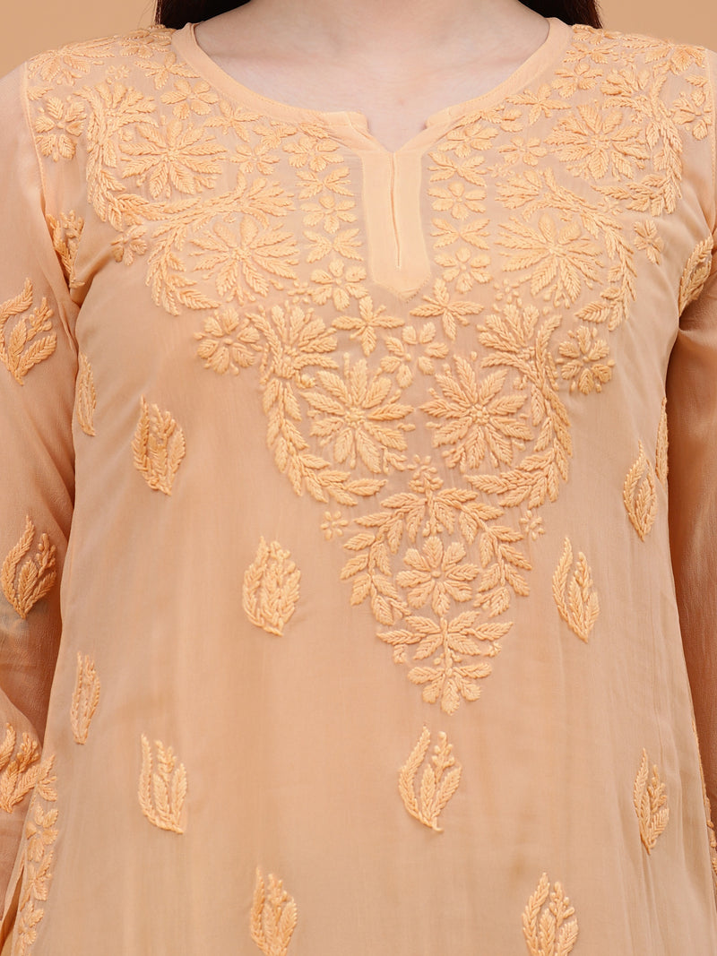 Anika Viscose Short Kurti- Beige