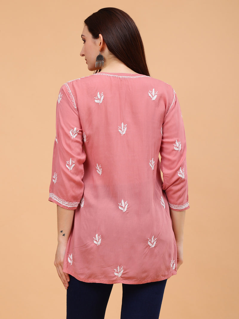 Aiza Modal Short Kurti- Pink