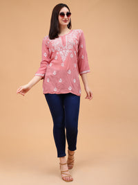 Aiza Modal Short Kurti- Pink