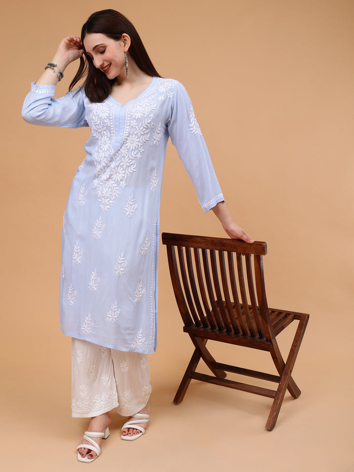 Anaya Pure Modal Kurti- Blue