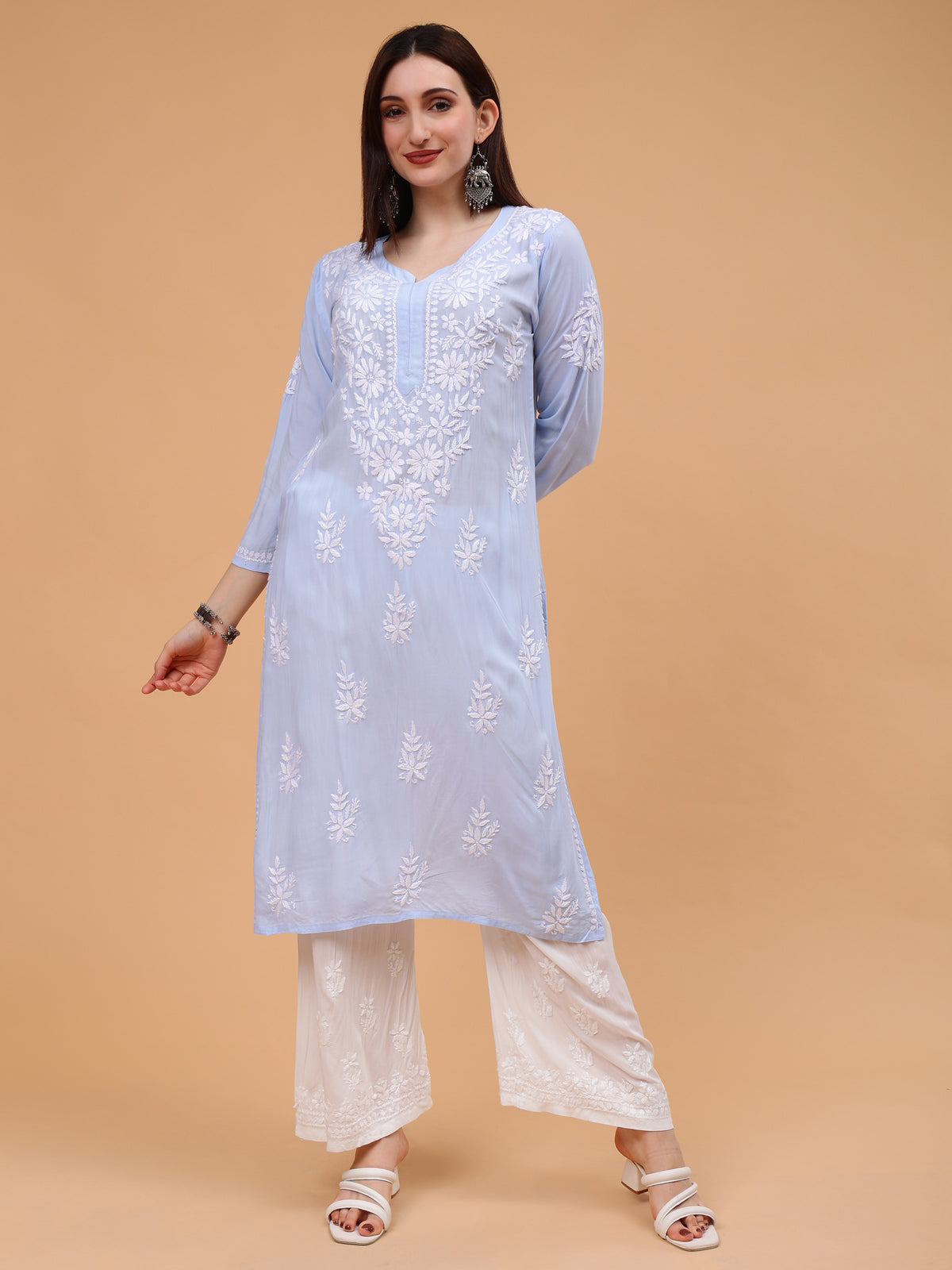 Anaya Pure Modal Kurti- Blue