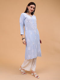 Anaya Pure Modal Kurti- Blue