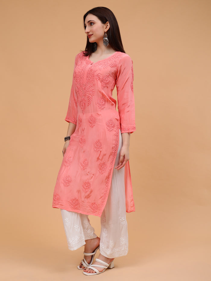 Inayat Crepe Kurti- Pink