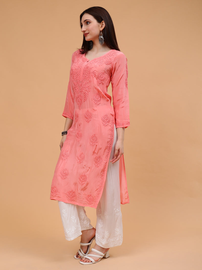 Inayat Crepe Kurti- Pink