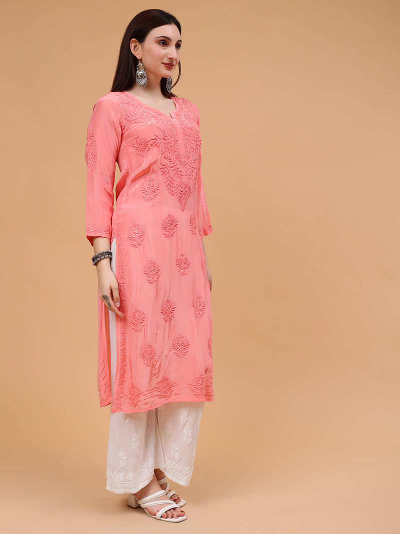 Inayat Crepe Kurti- Pink