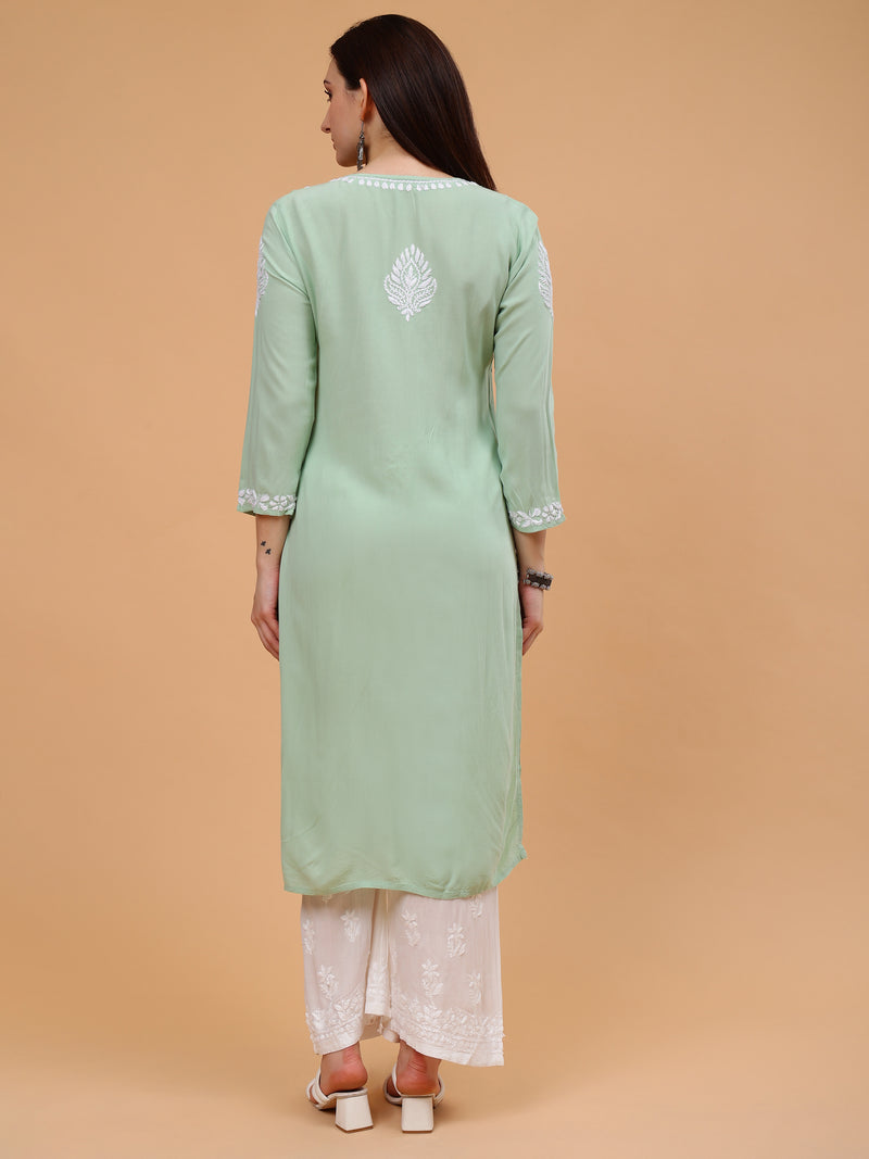 Seher Rayon Cotton Kurti- Green