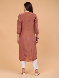 Inayat Crepe Kurti- Brown