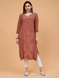 Inayat Crepe Kurti- Brown