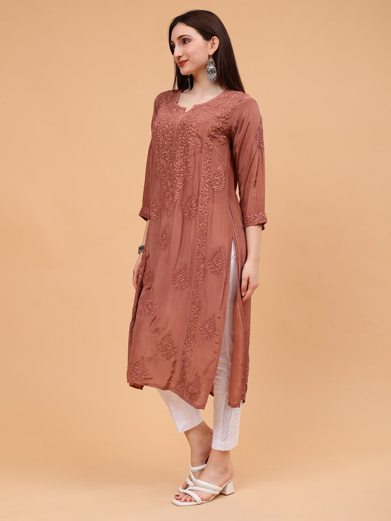 Inayat Crepe Kurti- Brown