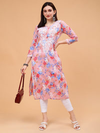 Sara Mulcotton Printed Kurti- Pink