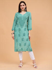 Inayat Crepe Kurti- Green