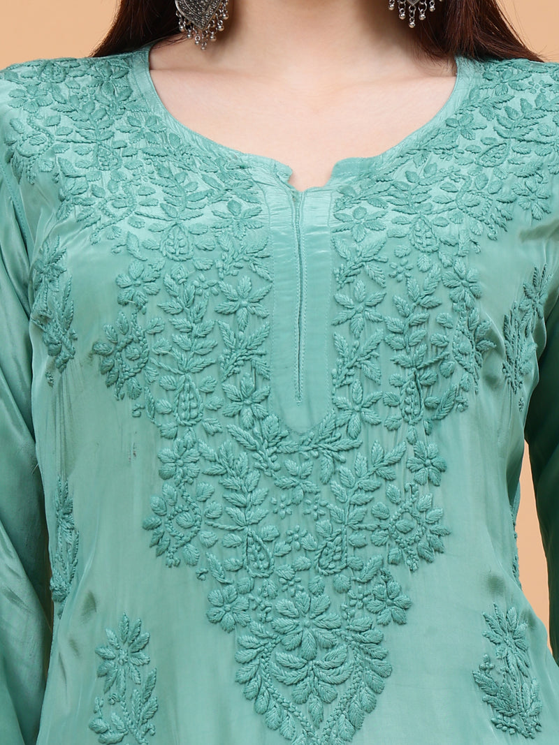 Inayat Crepe Kurti- Green