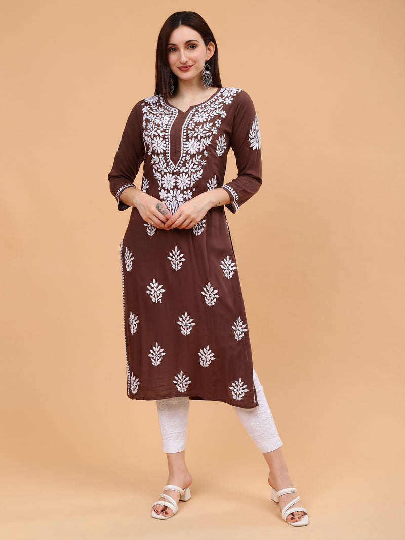 Anaya Pure Modal Kurti- Brown