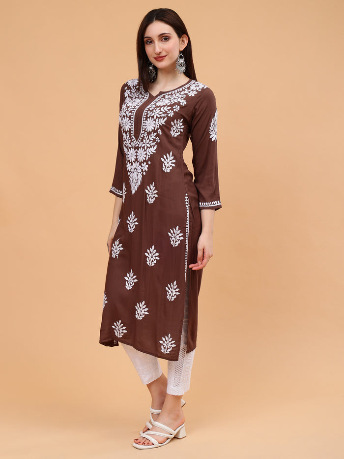 Anaya Pure Modal Kurti- Brown