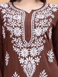 Anaya Pure Modal Kurti- Brown