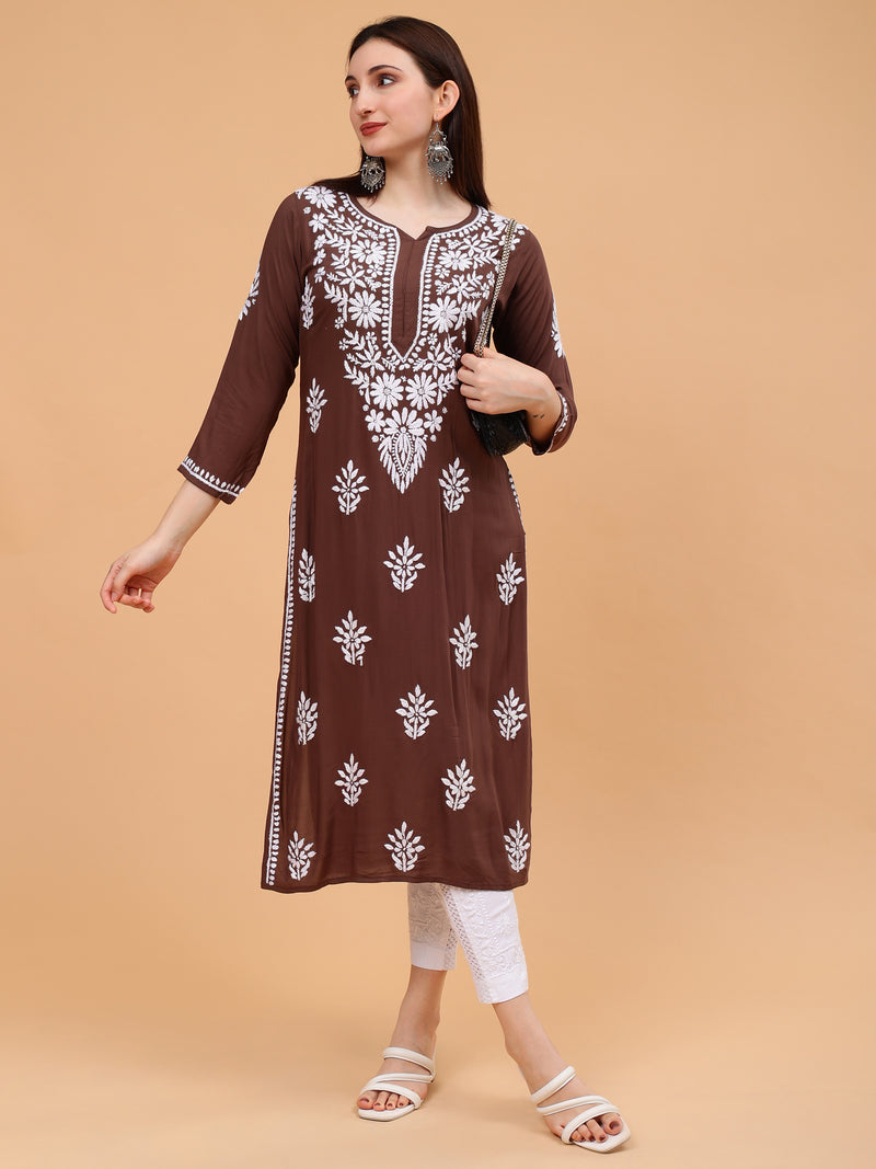 Anaya Pure Modal Kurti- Brown