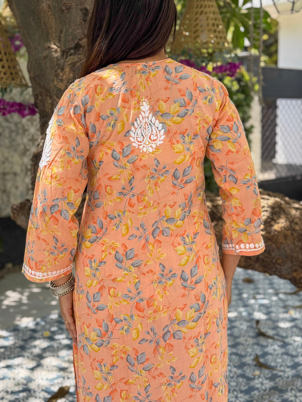Niya Mulmul Cotton Printed Set- Peach