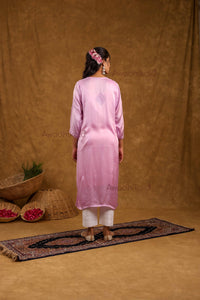 Inayat Modal Satin Kurti- Lavendar