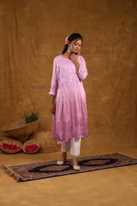 Inayat Modal Satin Kurti- Lavendar