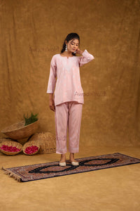 Ira Chanderi Co-Ord Set- Pink