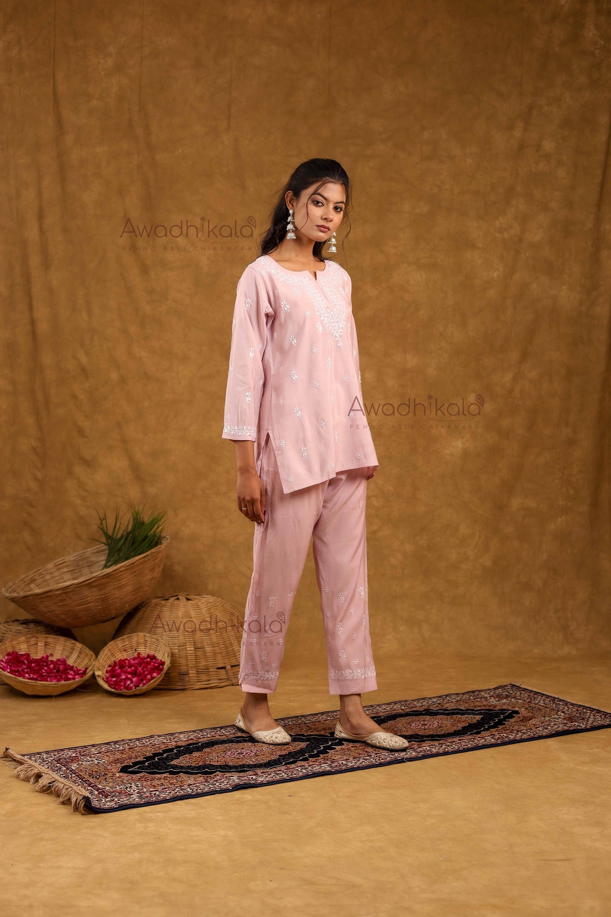 Ira Chanderi Co-Ord Set- Pink