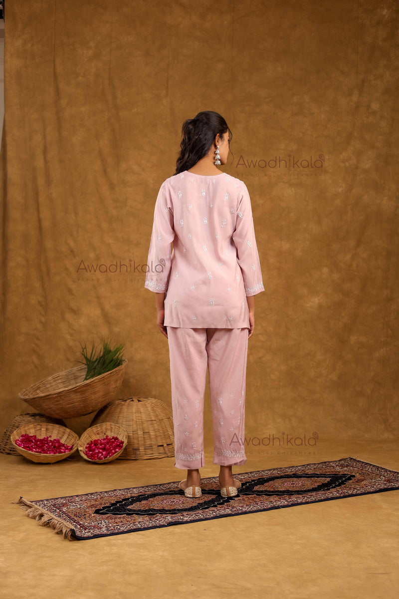 Ira Chanderi Co-Ord Set- Pink