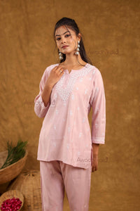 Ira Chanderi Co-Ord Set- Pink