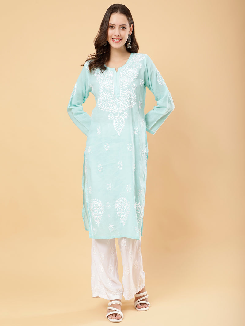 Myra Cotton Kurti- Mint Green