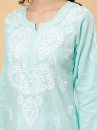 Myra Cotton Kurti- Mint Green