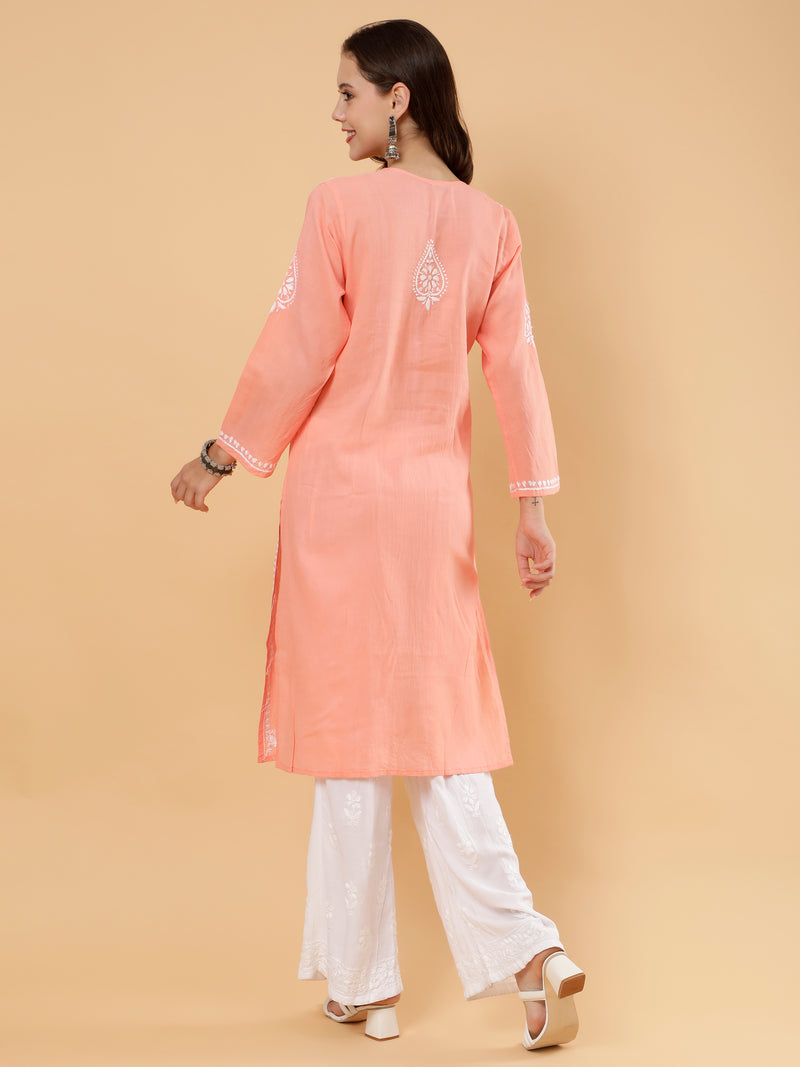 Myra Cotton Kurti- Peach