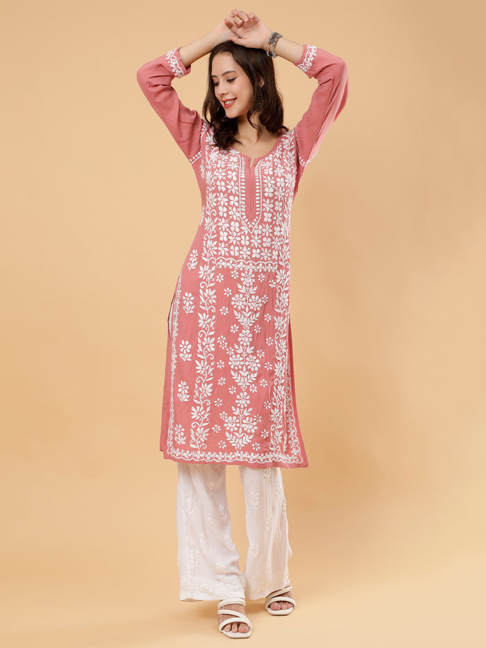 Aadhya Pure Modal Kurti- Pink